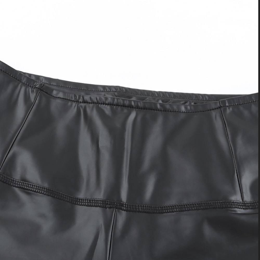 Last 1 ! Black Faux Leather High Rise Leggings - Picture 9 of 13